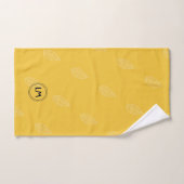 Aangepast monogram gele bladeren eenvoudige handdo handdoek (Handdoek)