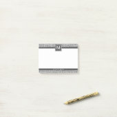 Aangepast monogram Geometrisch Abstract Patroon Post-it® Notes (Op bureau)