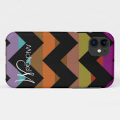 Aangepast monogram Geometrische Chevron Zigzag 4 Case-Mate iPhone Case (Achterkant (horizontaal))