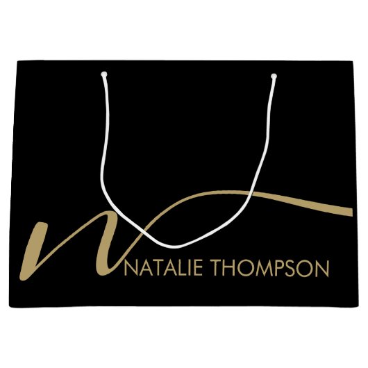 Aangepast monogram gepersonaliseerd met naam Cool  Groot Cadeauzakje (Voorkant)