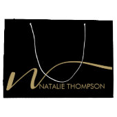 Aangepast monogram gepersonaliseerd met naam Cool  Groot Cadeauzakje (Achterkant)