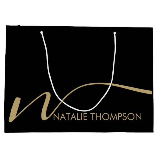 Aangepast monogram gepersonaliseerd met naam Cool  Groot Cadeauzakje (Achterkant)