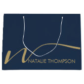 Aangepast monogram gepersonaliseerd met naam Cool  Groot Cadeauzakje (Voorkant)