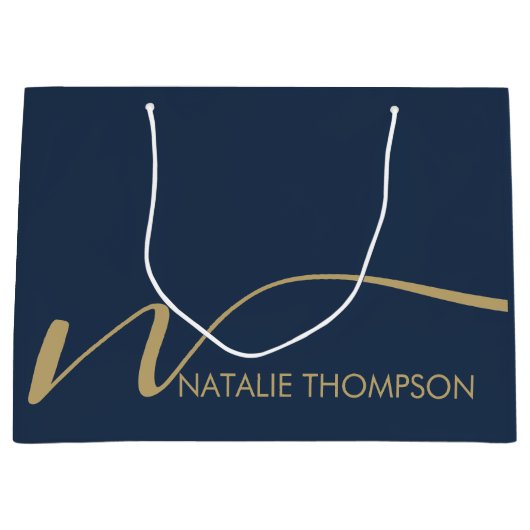 Aangepast monogram gepersonaliseerd met naam Cool  Groot Cadeauzakje (Voorkant)