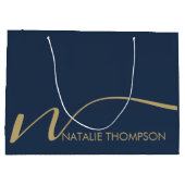 Aangepast monogram gepersonaliseerd met naam Cool  Groot Cadeauzakje (Achterkant)