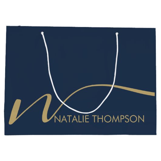 Aangepast monogram gepersonaliseerd met naam Cool  Groot Cadeauzakje (Achterkant)