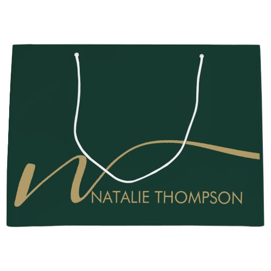 Aangepast monogram gepersonaliseerd met naam Cool  Groot Cadeauzakje (Voorkant)