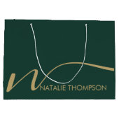 Aangepast monogram gepersonaliseerd met naam Cool  Groot Cadeauzakje (Achterkant)