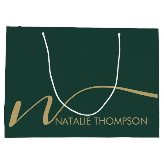 Aangepast monogram gepersonaliseerd met naam Cool  Groot Cadeauzakje (Achterkant)