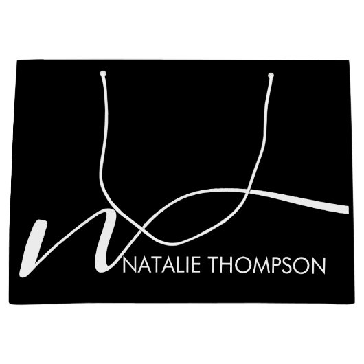 Aangepast monogram gepersonaliseerd met naam Cool  Groot Cadeauzakje (Voorkant)