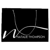 Aangepast monogram gepersonaliseerd met naam Cool  Groot Cadeauzakje (Achterkant)