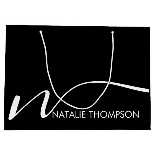 Aangepast monogram gepersonaliseerd met naam Cool  Groot Cadeauzakje (Achterkant)