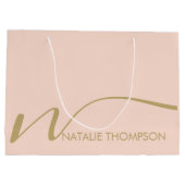 Aangepast monogram gepersonaliseerd met naam Cool  Groot Cadeauzakje (Achterkant)