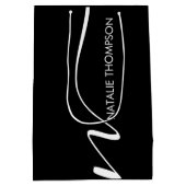 Aangepast monogram gepersonaliseerd met naam Cool  Medium Cadeauzakje (Achterkant)