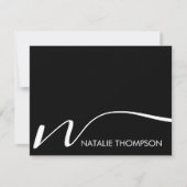 Aangepast monogram gepersonaliseerd met naam Cool  Notitiekaartje (Voorkant)