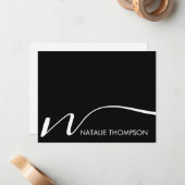 Aangepast monogram gepersonaliseerd met naam Cool  Notitiekaartje (Voorkant / Achterkant in situ)