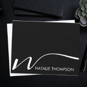 Aangepast monogram gepersonaliseerd met naam Cool  Notitiekaartje