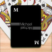 Aangepast monogram - gepersonaliseerd zwart speelkaarten