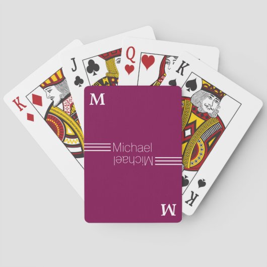 Aangepast monogram - gepersonaliseerde wijn pokerkaarten (Achterkant)