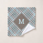 Aangepast Monogram geruit / Tartan Patroon Bad Handdoek (Wasdoekje)