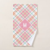 Aangepast Monogram geruit / Tartan Patroon Bad Handdoek (Handdoek)