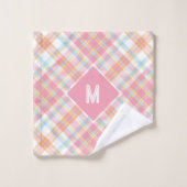 Aangepast Monogram geruit / Tartan Patroon Bad Handdoek (Wasdoekje)