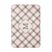 Aangepast Monogram geruit / Tartan Patroon Badmat (Voorkant Verticaal)