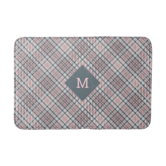 Aangepast Monogram geruit / Tartan Patroon Badmat (Voorkant)