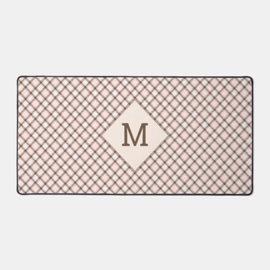 Aangepast Monogram geruit / Tartan Patroon Bureaumat (Voorkant)