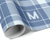 Aangepast Monogram geruit / Tartan Patroon Cadeaupapier (Rol Hoek)