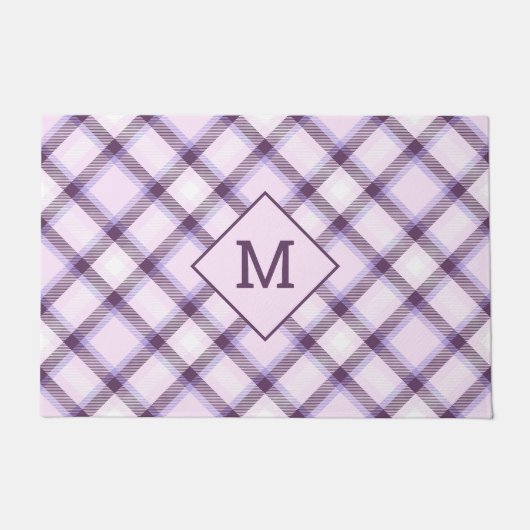Aangepast Monogram geruit / Tartan Patroon Deurmat (Voorkant)