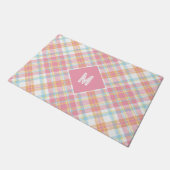 Aangepast Monogram geruit / Tartan Patroon Deurmat (Schuin)