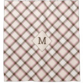 Aangepast Monogram geruit / Tartan Patroon Douchegordijn (Voorkant)