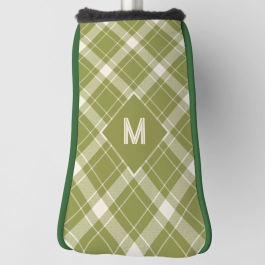 Aangepast Monogram geruit / Tartan Patroon Golfheadcover (Draai 90)