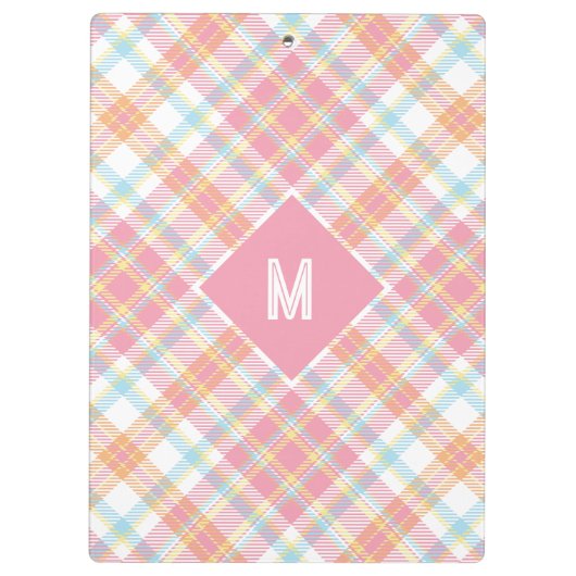 Aangepast Monogram geruit / Tartan Patroon Klembord (Achterkant)