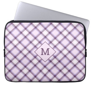 Aangepast Monogram geruit / Tartan Patroon Laptop Sleeve