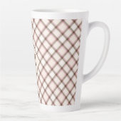 Aangepast Monogram geruit / Tartan Patroon Latte Mok (Rechts)