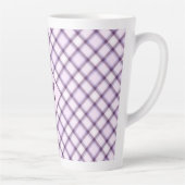Aangepast Monogram geruit / Tartan Patroon Latte Mok (Rechts)