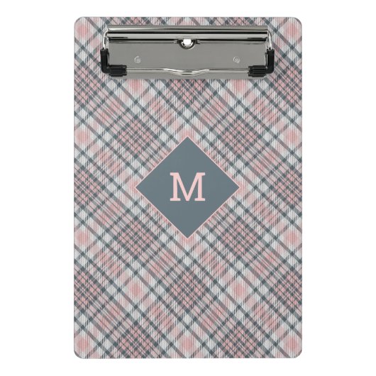 Aangepast Monogram geruit / Tartan Patroon Mini Klembord (Voorkant)