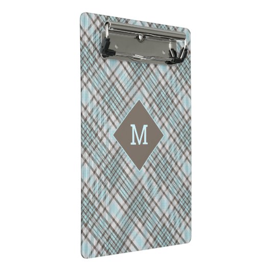 Aangepast Monogram geruit / Tartan Patroon Mini Klembord (Schuin)