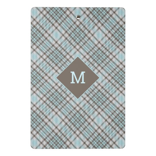 Aangepast Monogram geruit / Tartan Patroon Mini Klembord (Achterkant)