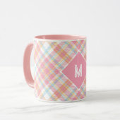 Aangepast Monogram geruit / Tartan Patroon Mok (Voorkant links)