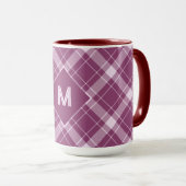 Aangepast Monogram geruit / Tartan Patroon Mok (Voorkant rechts)