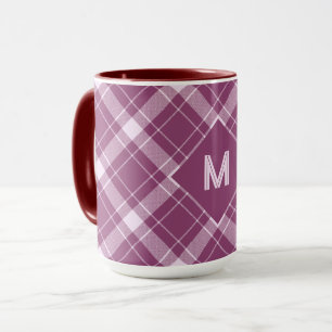 Aangepast Monogram geruit / Tartan Patroon Mok