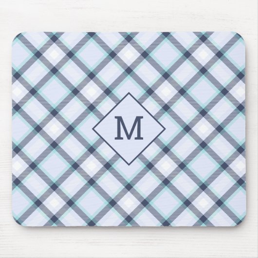 Aangepast Monogram geruit / Tartan Patroon Muismat (Voorkant)