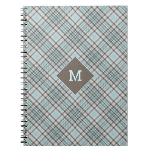 Aangepast Monogram geruit / Tartan Patroon Notitieboek