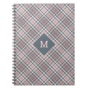 Aangepast Monogram geruit / Tartan Patroon Notitieboek