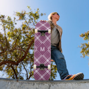 Aangepast Monogram geruit / Tartan Patroon Persoonlijk Skateboard