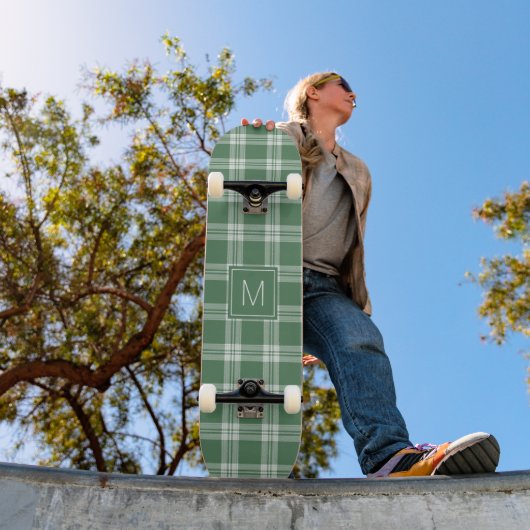 Aangepast Monogram geruit / Tartan Patroon Persoonlijk Skateboard (Buiten 1)