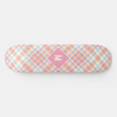 Aangepast Monogram geruit / Tartan Patroon Persoonlijk Skateboard (Horizontaal)